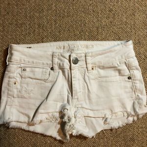 White jean shorts